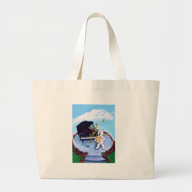 Piano Bears Musical Character Tote Bag (Front)