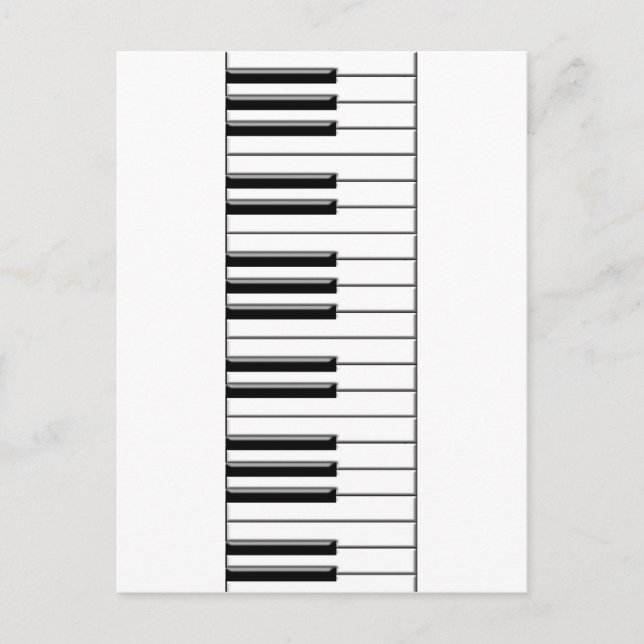 Piano Black and White Postcard (Front)