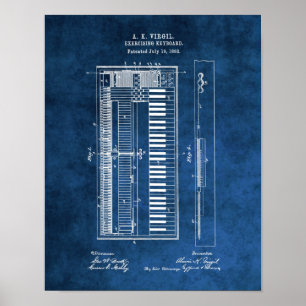 Piano Blueprint #6 Piano student gift Poster