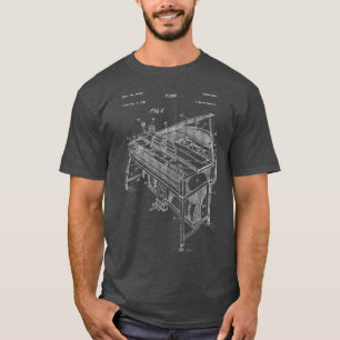 Piano Blueprint   Vintage Music Keyboard Pianist T-Shirt
