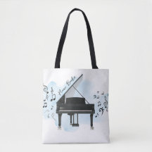 Piano Books Music Notes Tote Bag