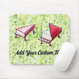 Piano Books On Wheels Artistic Transformation Lime Mouse Pad