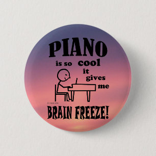 Piano, Brain Freeze 6 Cm Round Badge