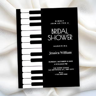 Piano bridal shower invitation
