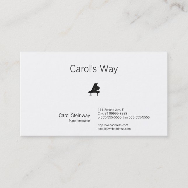 Piano Business Card (Front)
