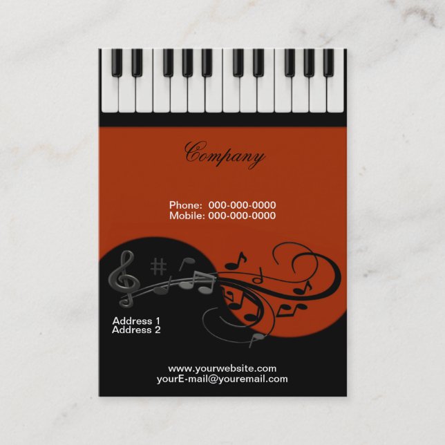 Piano Business Card (Front)
