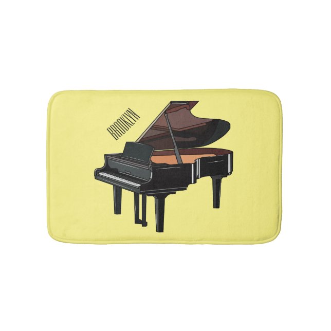 Piano cartoon illustration bath mat (Front)