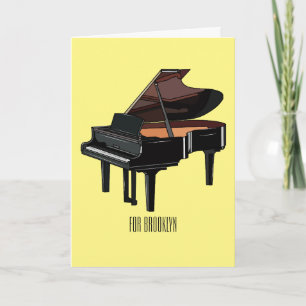 Piano cartoon illustration card