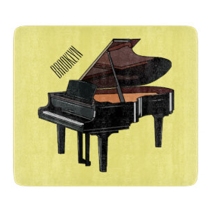 Piano cartoon illustration cutting board