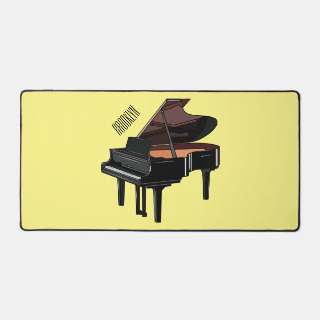 Piano cartoon illustration desk mat (Front)