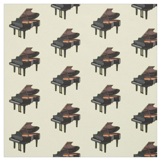 Piano cartoon illustration fabric (Swatch)