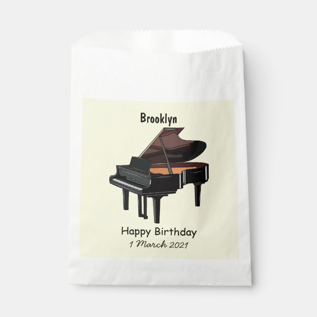 Piano cartoon illustration favour bag (Front)