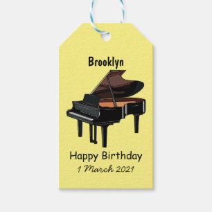Piano cartoon illustration gift tags