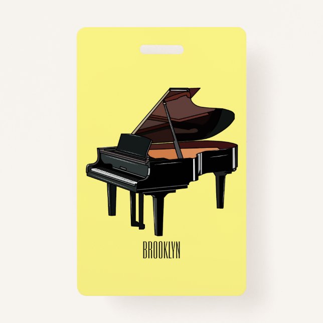 Piano cartoon illustration ID badge (Front)