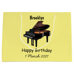 Piano cartoon illustration large gift bag