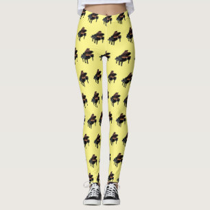 Piano cartoon illustration leggings