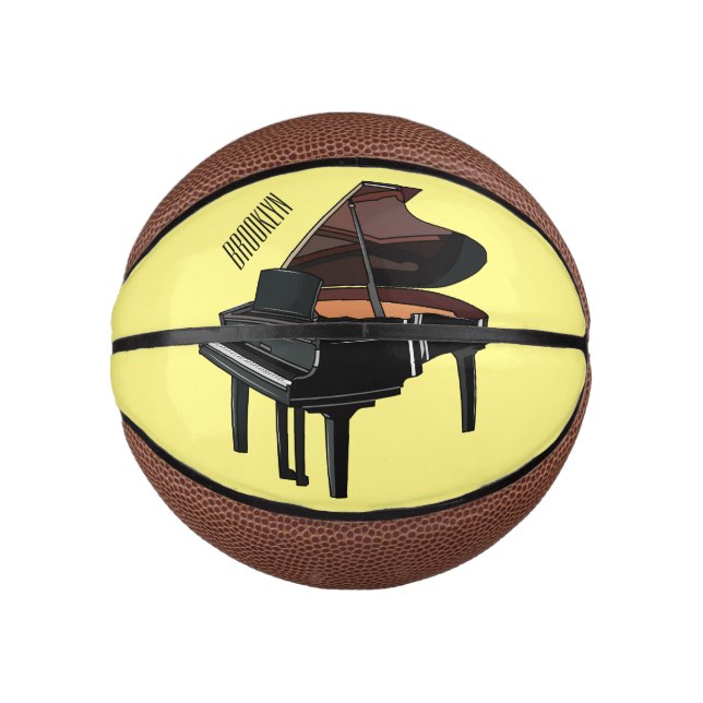 Piano cartoon illustration mini basketball (Front)