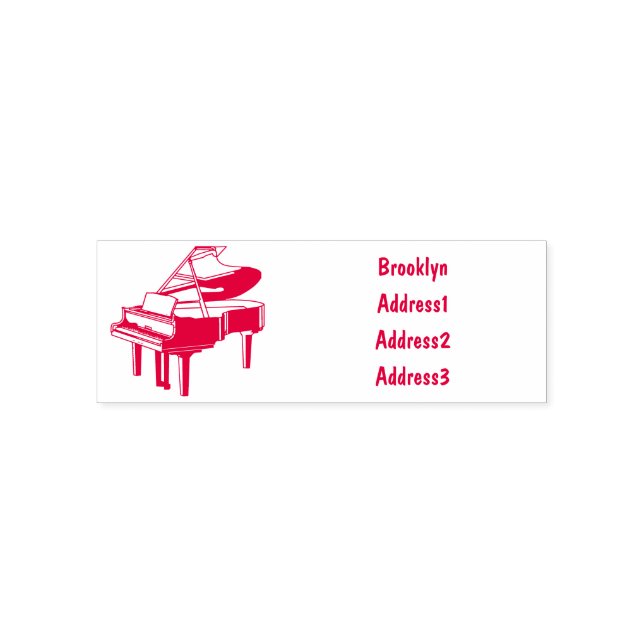 Piano cartoon illustration self-inking stamp (Design)