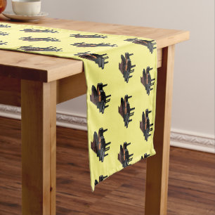 Piano cartoon illustration short table runner
