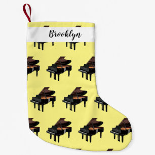 Piano cartoon illustration small christmas stocking