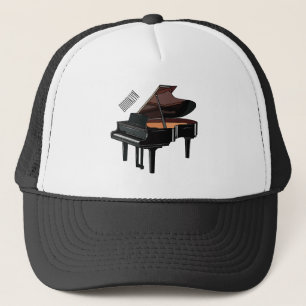 Piano cartoon illustration trucker hat