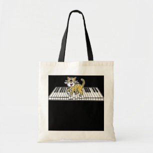 Piano Cat Kitten Pianist Keyboard Player  Tote Bag
