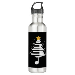 Piano Christmas Tree Pianist Music Musician Gift 710 Ml Water Bottle