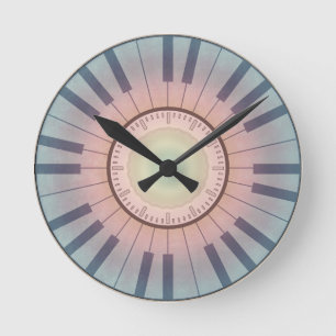 Piano Clock in Pastel Colours