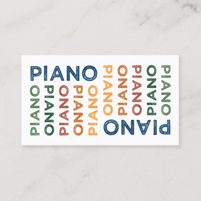 Piano Colourful Business Card (Front)
