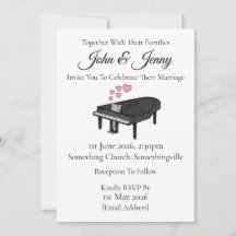 Piano Contemporary Wedding Invitation Musicians