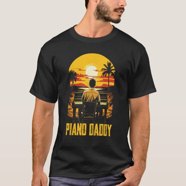 Piano Dad Piano Man Pianist Keyboard Musician Fath T-Shirt (Front)