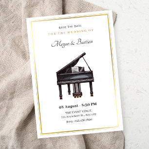 Piano elegant wedding save the date
