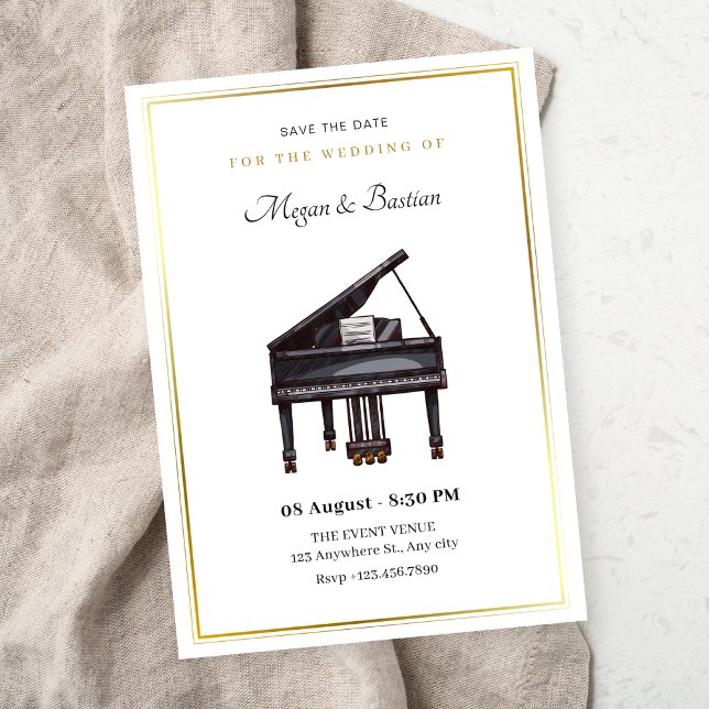 Piano elegant wedding save the date (Creator Uploaded)