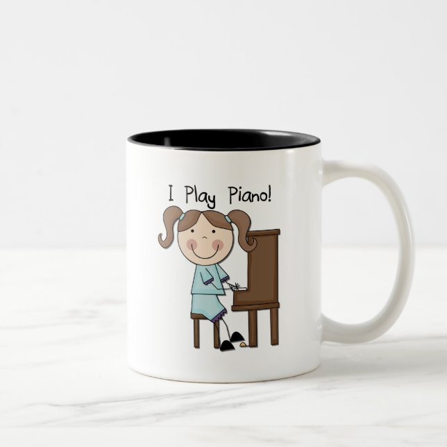 Piano - Female Tshirts and Gifts Two-Tone Coffee Mug (Right)