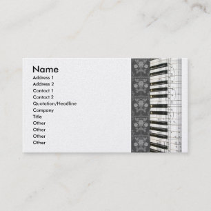 Piano Flowers Keyboard Business Cards