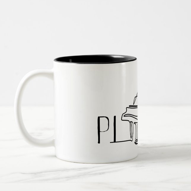 Piano for pianist Two-Tone coffee mug (Left)