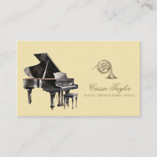 Piano French Horn Musician Music Teacher Business Card