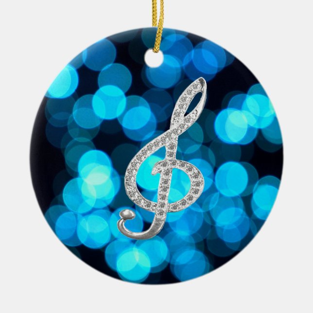 Piano Gclef  symbol Ceramic Ornament (Front)
