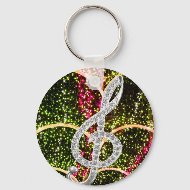 Piano Gclef Symbol Key Ring (Front)