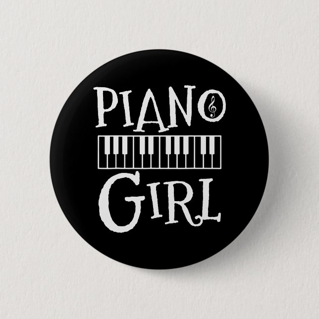Piano Girl Keyboard Music Teacher 6 Cm Round Badge (Front)