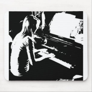 Piano Girl Mouse Pad