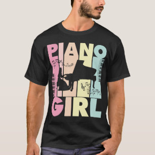 Piano Girl Music Lover Musician Playing Keyboard N T-Shirt