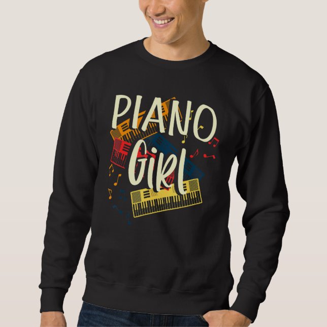 Piano Girl Pianist Sweatshirt (Front)
