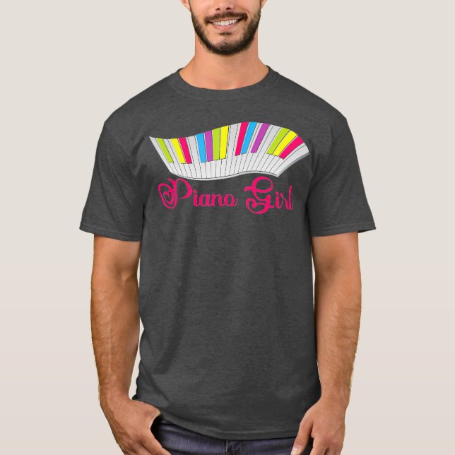 Piano Girl Piano Player Musical Pianist Keyboard T-Shirt (Front)
