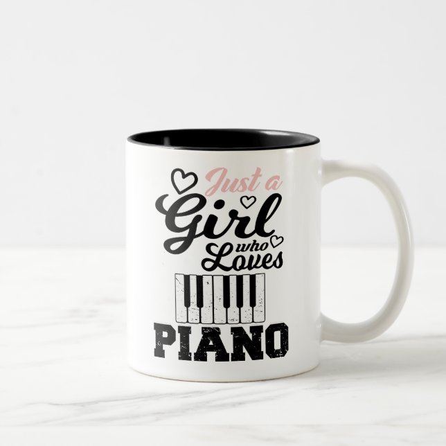 Piano Girl Two-Tone Coffee Mug (Right)