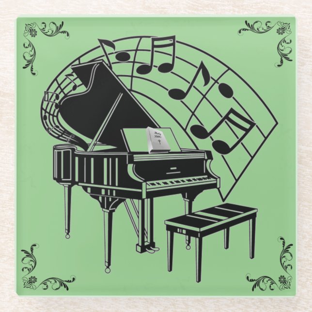 PIANO GLASS COASTER (Front)