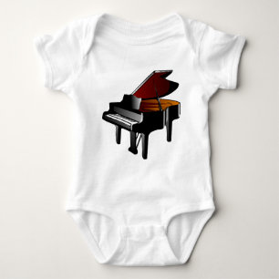 piano gloss black baby bodysuit