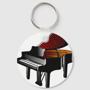 piano gloss black key ring