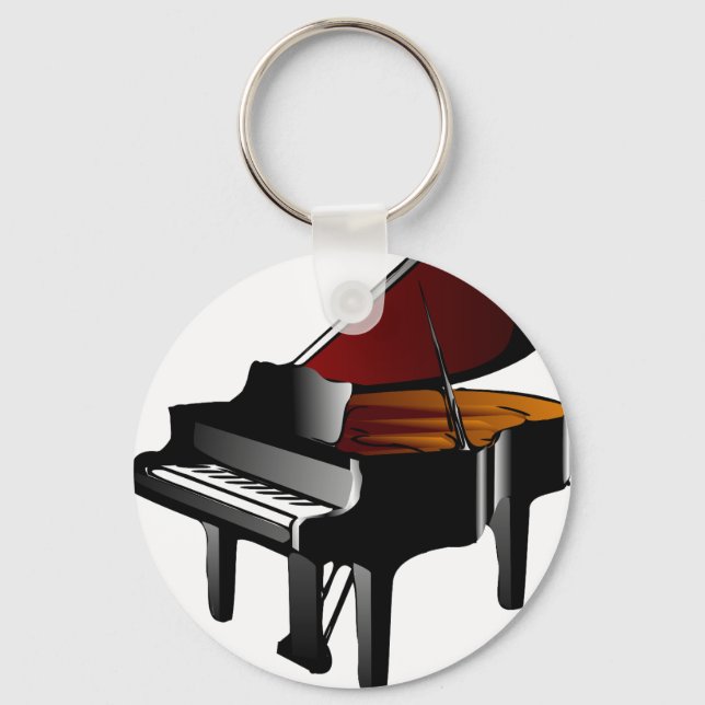 piano gloss black key ring (Front)