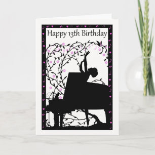 Piano Happy 13th Birthday Greeting Card